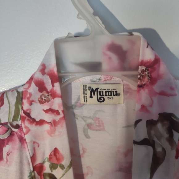 MuMu Floral Pink and Green Women's Robe Size 0/S-B/A - Picture 3 of 4